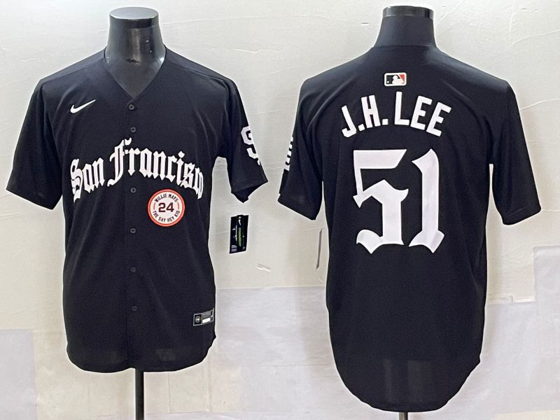 Men 2025 San Francisco Giants #51 J.H.Lee Black Five generations Joint Name Nike MLB Jersey style 49->san francisco giants->MLB Jersey